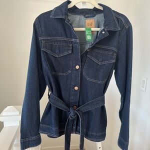 Gap Belted Denim Jacket / Shacket / Overshirt  - M - Dark Wash